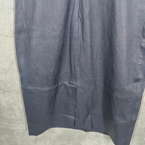 Theory Eano Navy Blue Lamb Skin Sheath Dress Size 8 - Picture 4 of 5